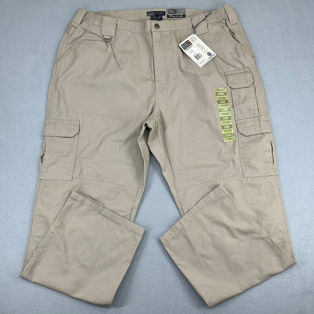 5.11 Tactical Series‎ Mens Khaki Cotton Canvas Cargo Pants 74251 W44 L34 NEW